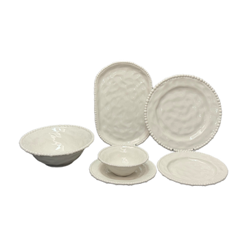 Service de table en porcelaine 26 pièces avec boule blanche