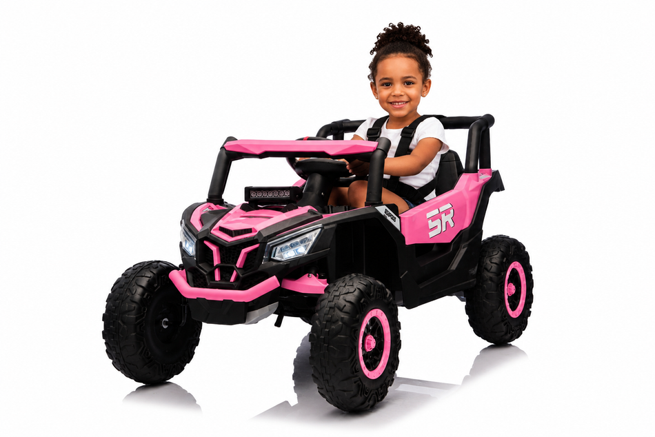 Buggy Électrique Enfant 12V Rose – 2 Moteurs, 1 Place, Tout-Terrain
