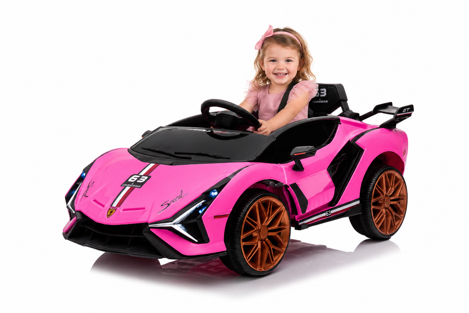 Voiture Électrique Enfant 12V Rose – Style Supercar Sportive Premium