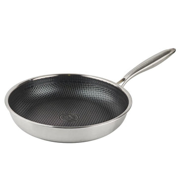 Poêle à Frire en Acier Inoxydable Tri-Ply 30 cm Qualité Professionnelle, Compatible Tous Feux dont Induction, Sans PFOA