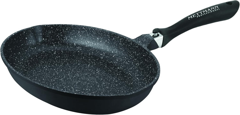 Poêle à poisson 34 cm manche amovible en revêtement anti-adhésif, Compatible tous feux dont Induction Greblon C2+ 2 Manches Anti Chauffe, Passe aux Lave Vaisselle