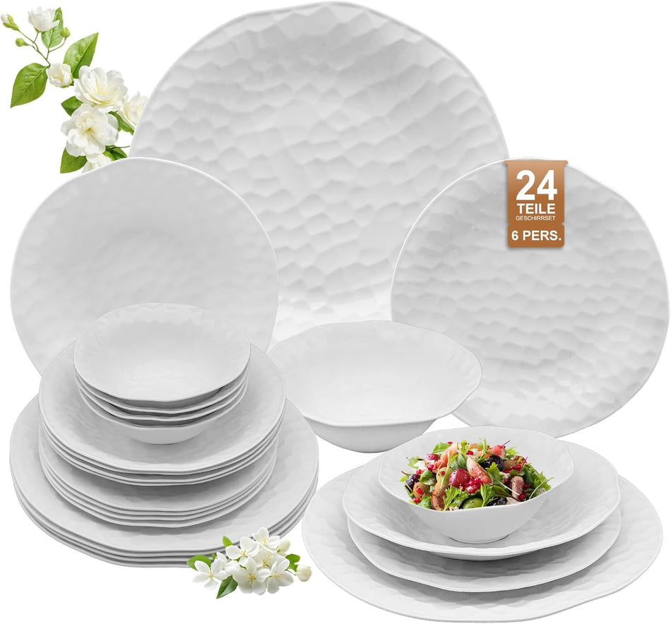 Service de Vaisselle 24 Pièces en Porcelaine LB Lichtenberg | 6 Personnes | Golf
