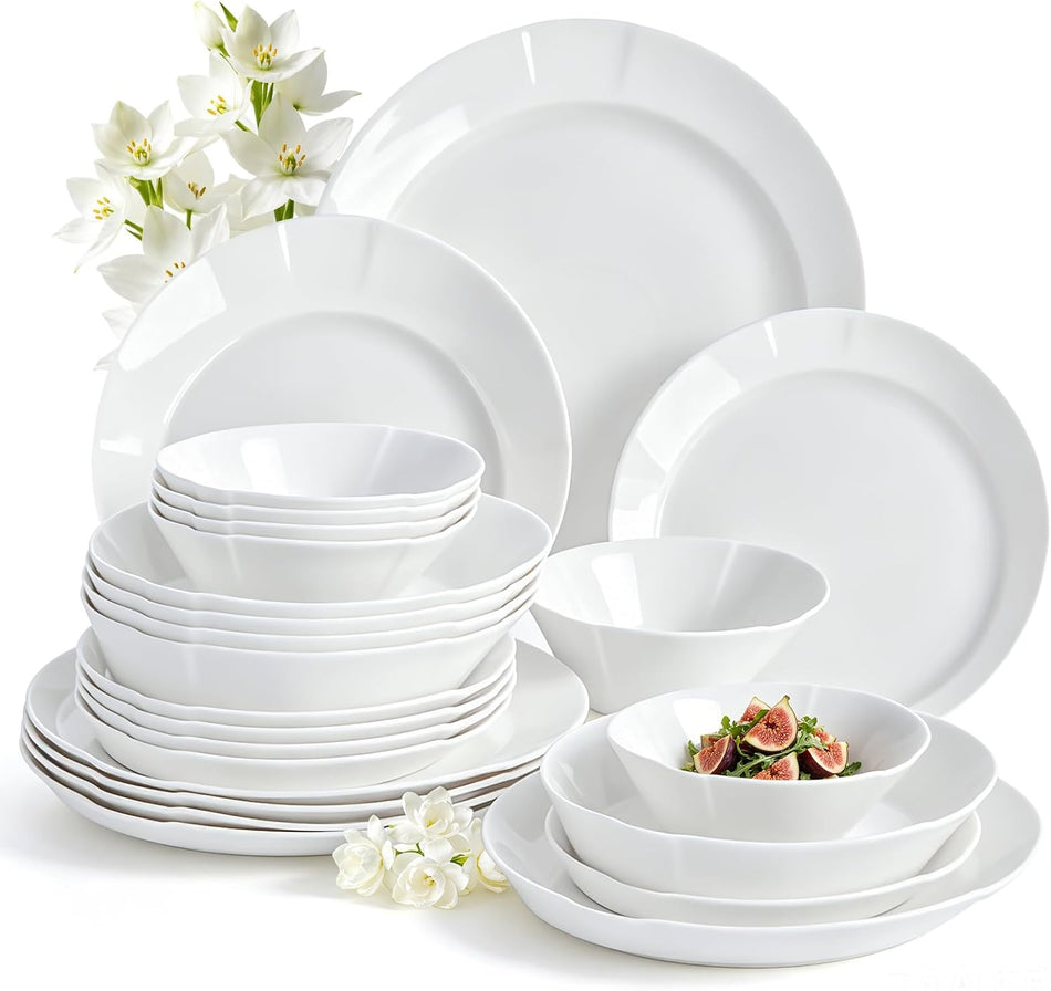 Service de Vaisselle 24 Pièces en Porcelaine LB Lichtenberg | 6 Personnes | Coche