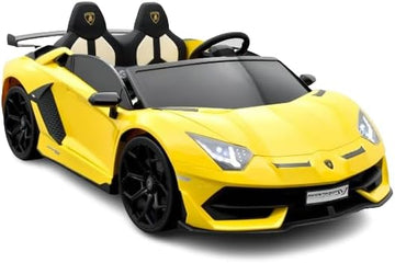 Voiture Électrique pour Enfants Lamborghini SVJ 2 Places, 12V - télécommande parentale fournie, 1 à 5 Ans - Vitesse/Klaxon/Bluetooth/MP3/USB pour Garçons, Filles