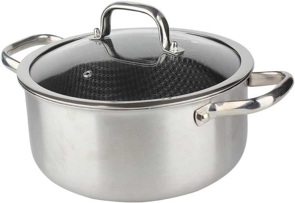 Faitout 24cm en inox à structure nid d'abeille induction
