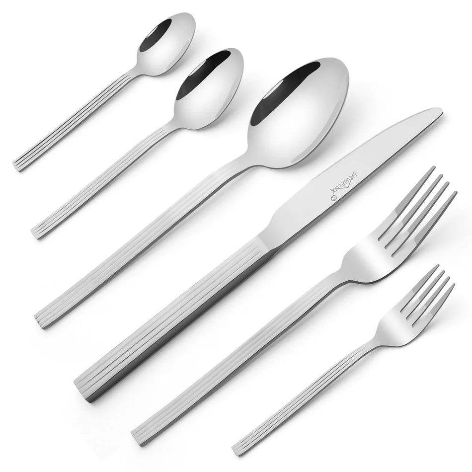 Set de Couverts de Luxe Inox (72 Pièces / 12 Personnes) – Effet Miroir