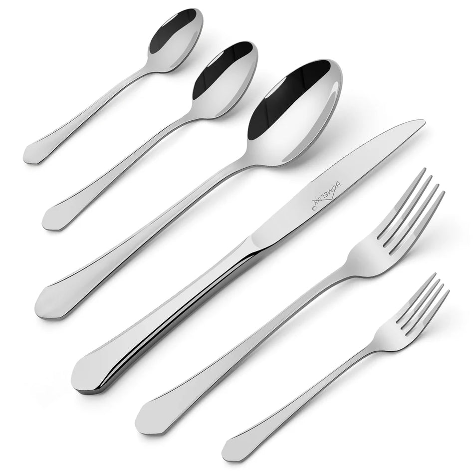 Set de Couverts de Luxe Inox (72 Pièces / 12 Personnes) – Effet Miroir