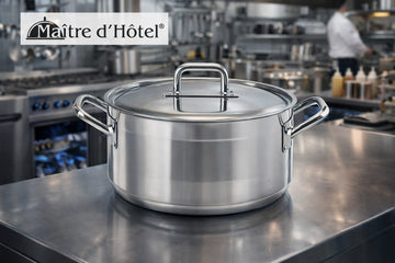 Maître D'Hôtel Faitout Marmite 50cm 36L en Acier Inoxydable - Compatible avec Cuisinière à Induction