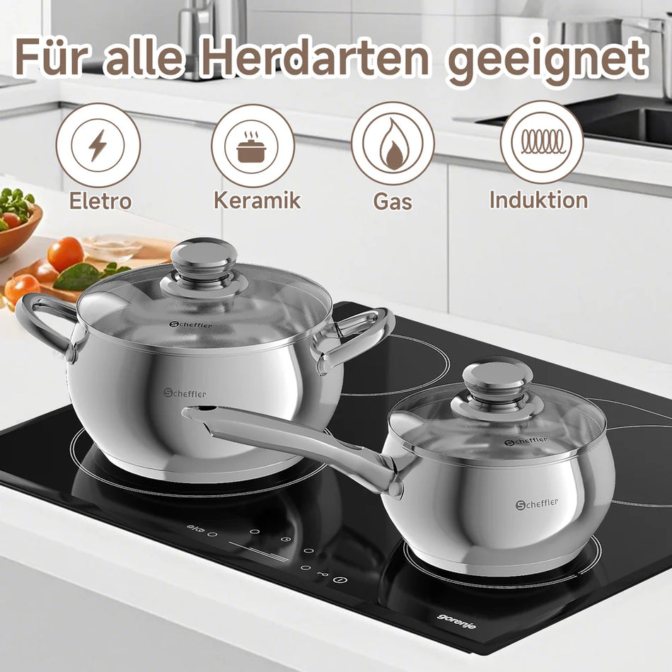 Batterie de cuisine Inox Premium 10 Pièces – Compatible Induction & Tous Feux avec Couvercles