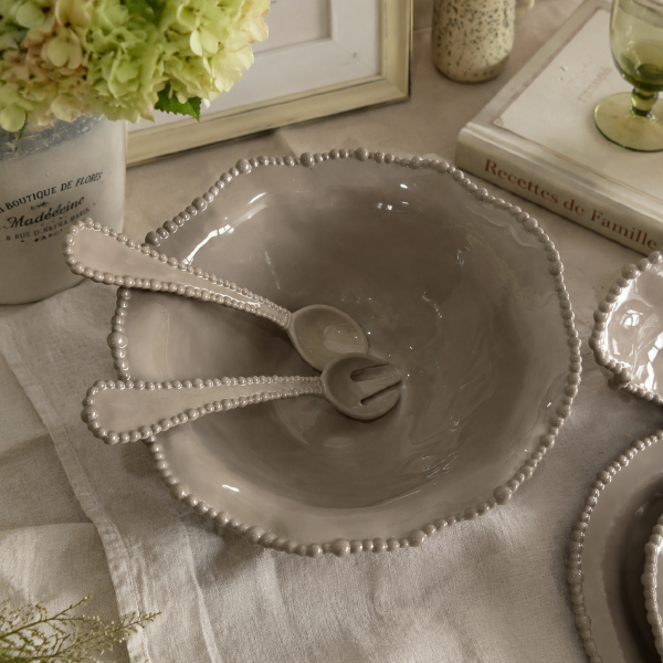 Service de Table Complet 22 Pièces en Mélamine Haute Qualité - Collection "Italian Chic" Ecru