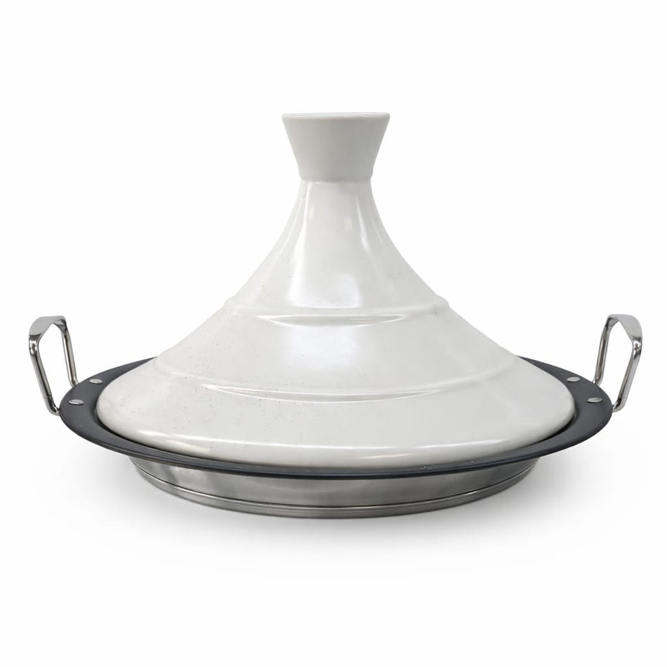 Tajine Induction 38cm - Plat à Tajine INOX - Revêtement antiadhésif - Toutes Sources de Chaleur : Induction Et Four Inclus (38 cm)