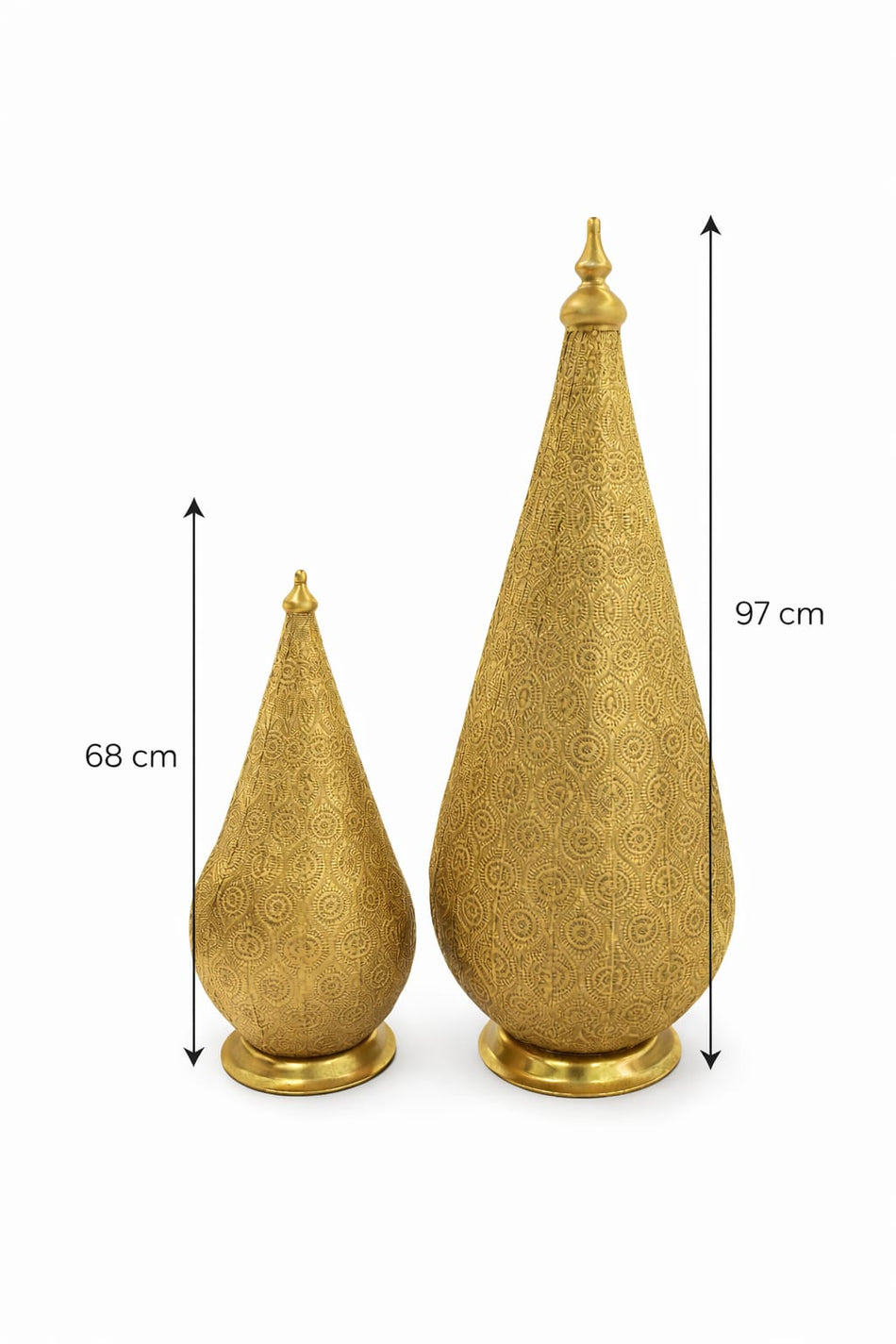 Lot de 2 Lampes Décoratives en Métal Doré – Design Oriental Élégant