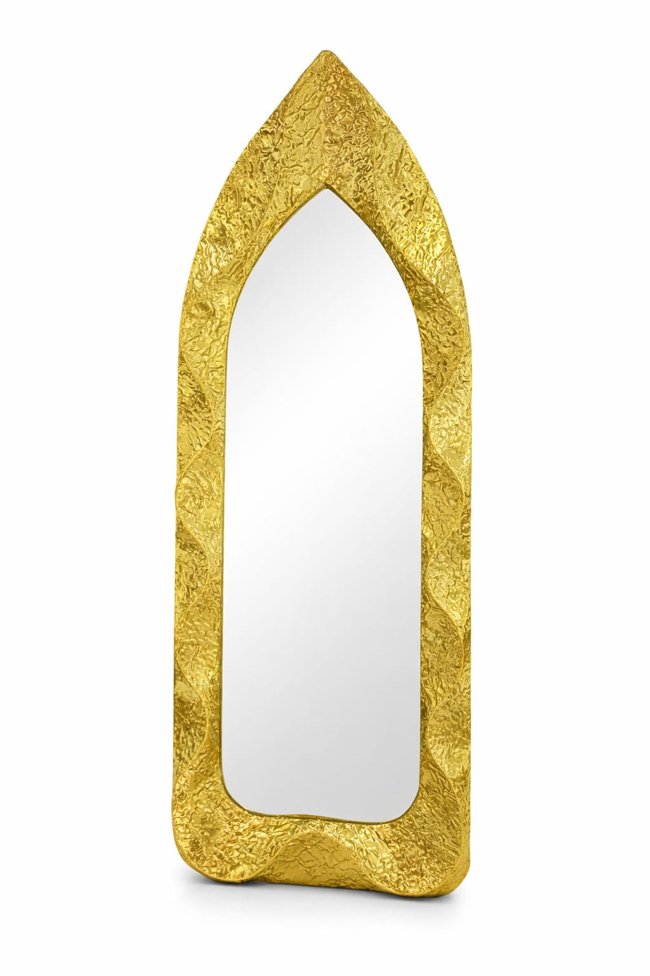 Miroir sur pied design à cadre doré