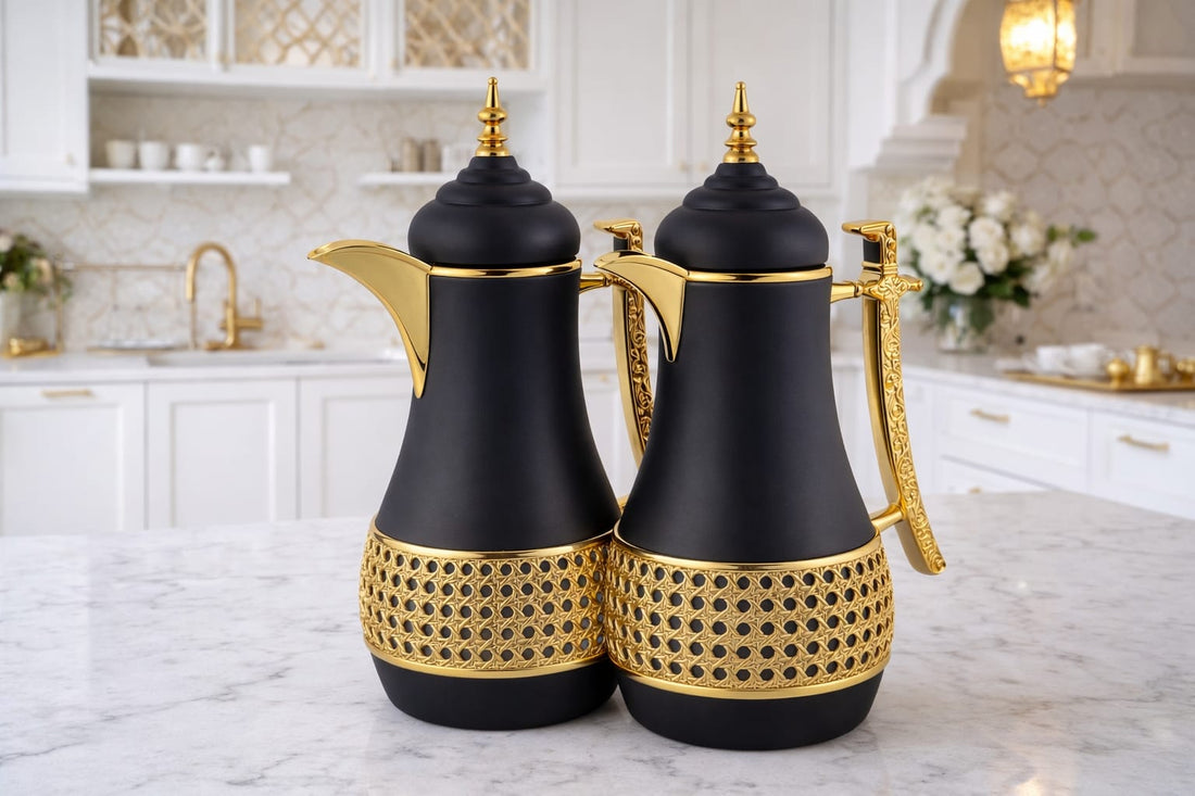 Set de 2 Thermos de Luxe – Élégance Orientale & Performance Premium 1,0 L chacun – parfait pour le thé, le café ou les boissons fraîches.Poignée ergonomique