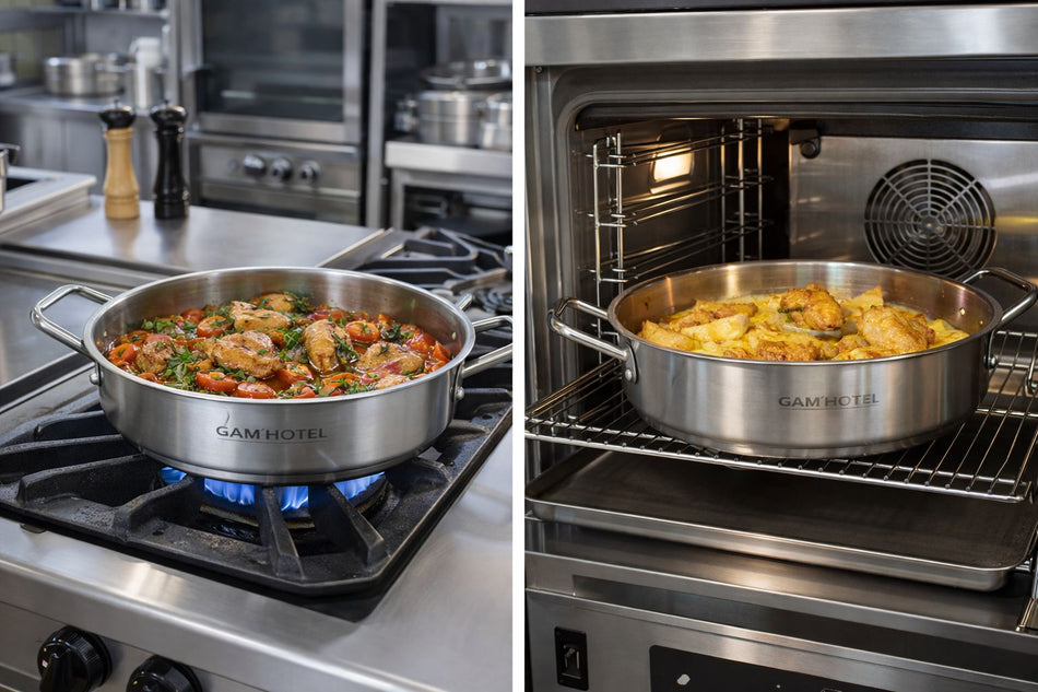 Sautoir inox 28x9cm 4 Litres induction Gam'Hotel