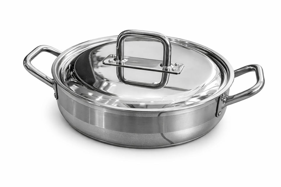 Maître D'Hôtel Sautoir 42cm - 16L en Acier Inoxydable - Compatible avec Cuisinière à Induction (42CM)