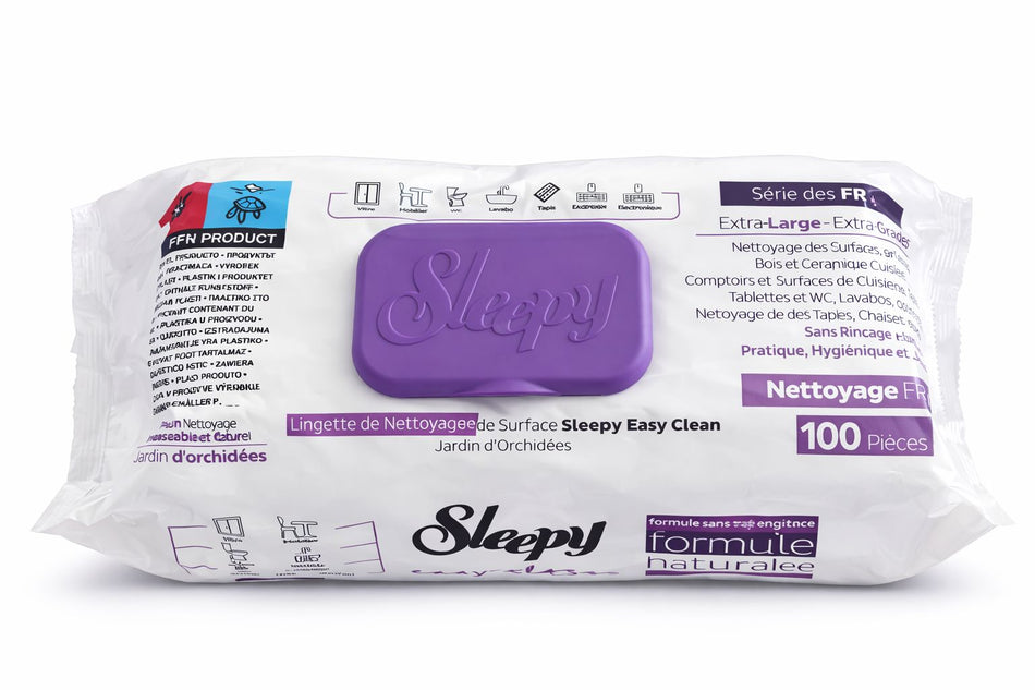 Lot de 6 paquets de 100 lingettes de nettoyage Sleepy Easy Clean Jardin d'orchidées