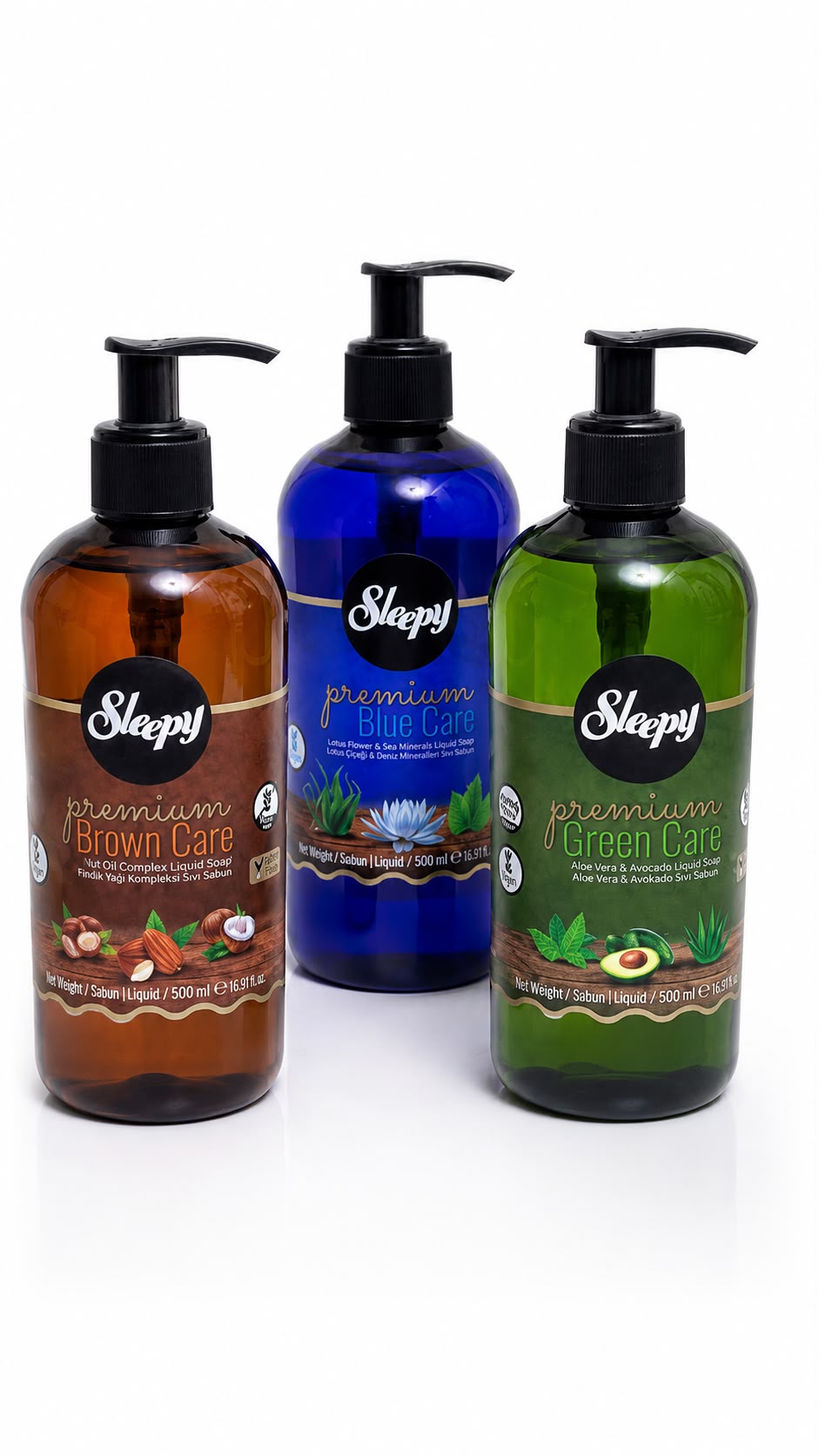 Lot de 12 savons liquides Sleepy Premium Care – Assortimen
