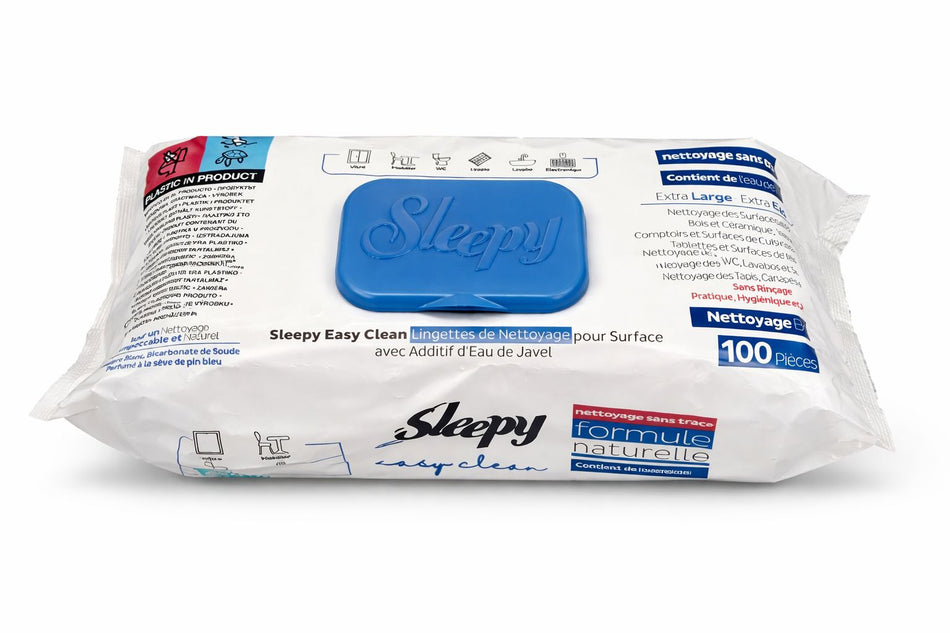 Lot de 6 paquets de 100 lingettes de nettoyage Sleepy Easy Clean Additif d'Eau de javel