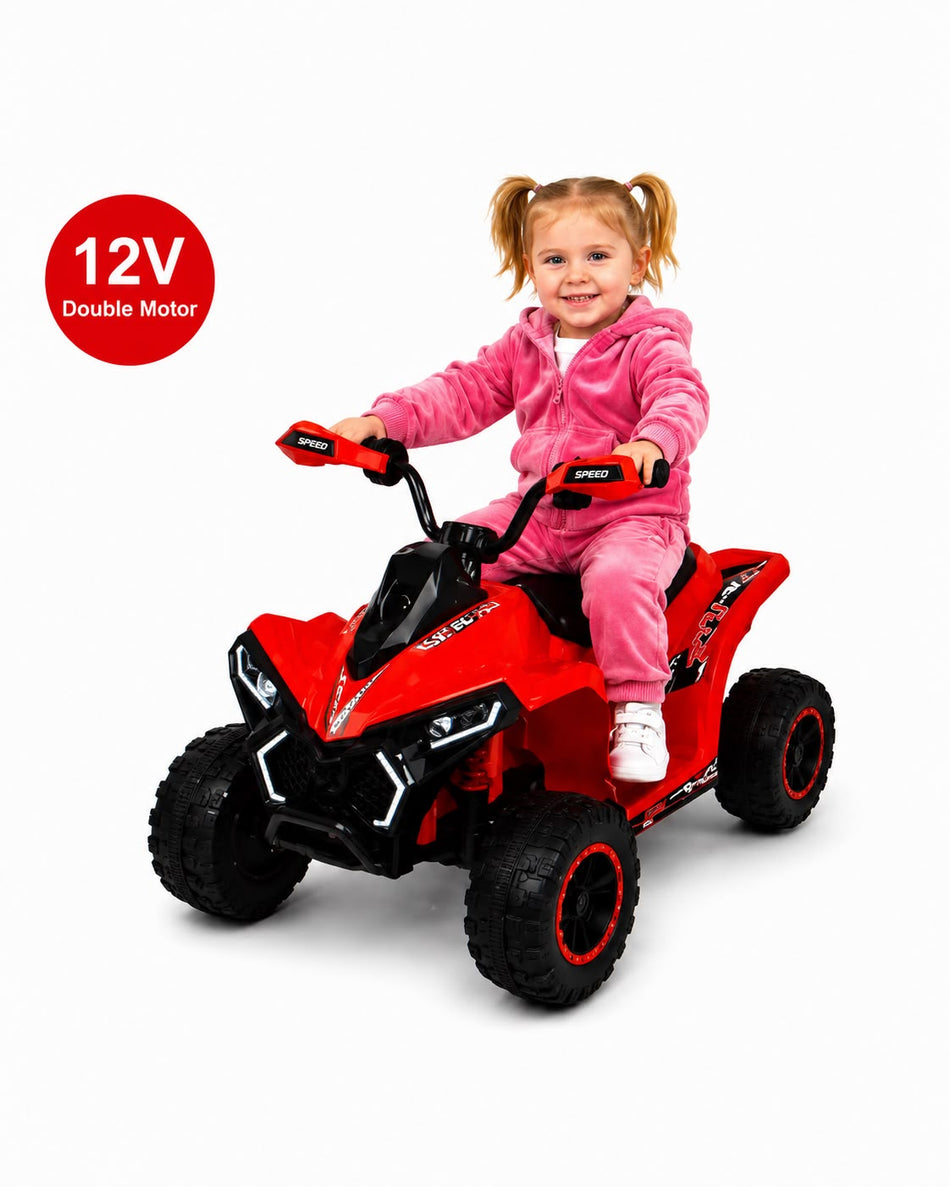Quad Électrique Enfant 12V Rouge – 1 Place