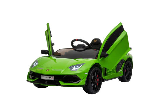 Voiture Électrique pour Enfants Lamborghini SVJ 2 Places, 12V - télécommande parentale fournie, 1 à 5 Ans - Vitesse/Klaxon/Bluetooth/MP3/USB pour Garçons, Filles