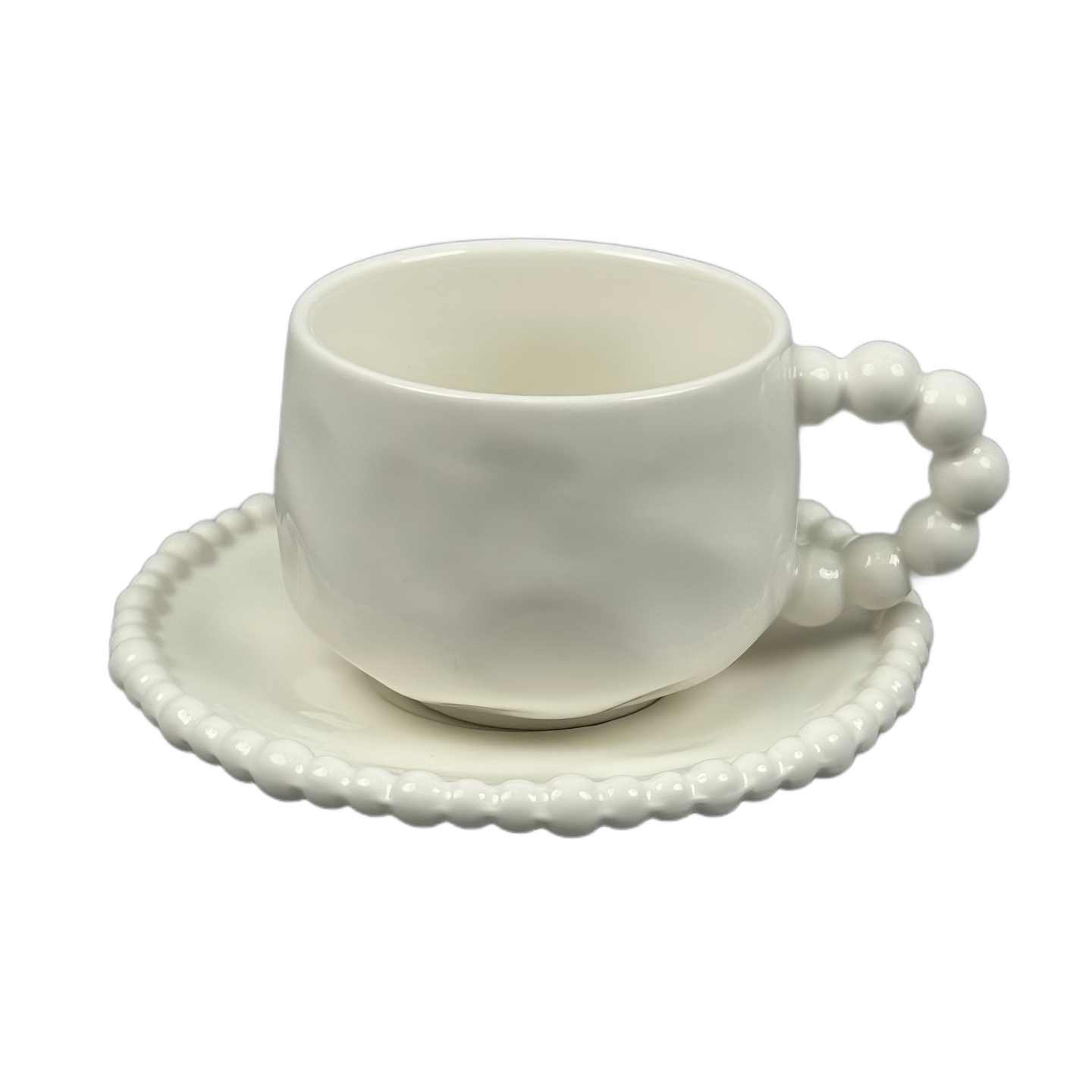 Service de Tasse en porcelaine 12 pièces avec boule blanche
