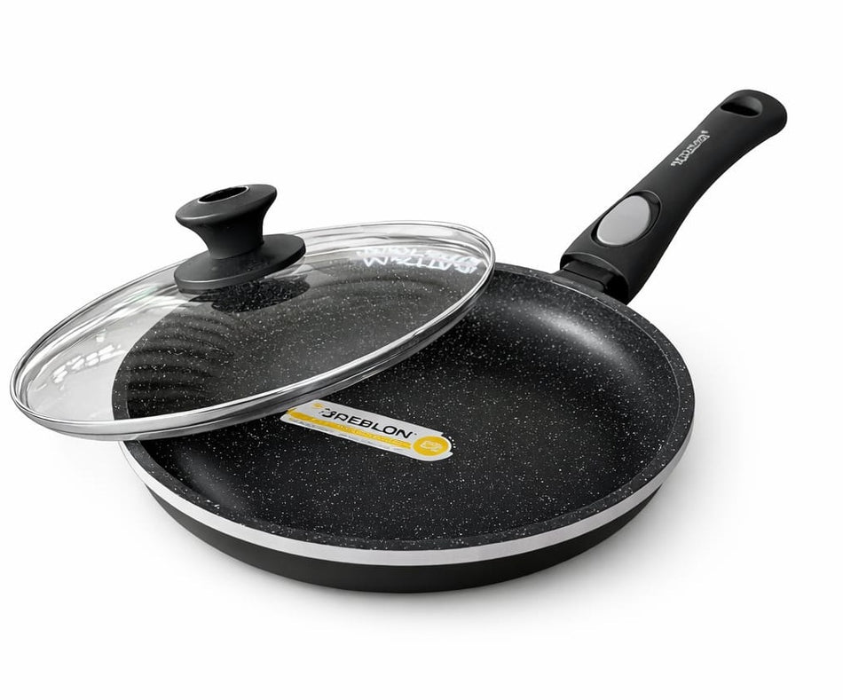 Poêle 20 cm, Manche Amovible en revêtement antiadhésif Compatible tous feux dont Induction Greblon C2+ - Lave Vaisselle/ Résistant aux rayures